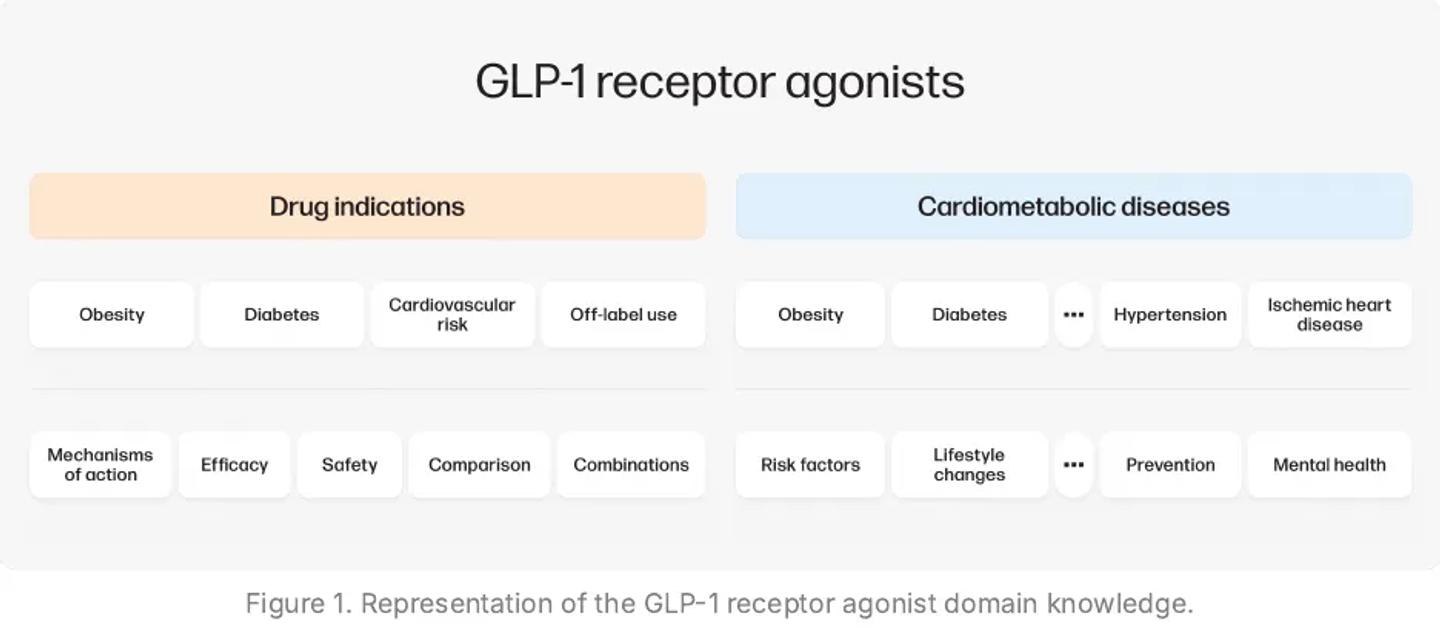 Representation of GLP-1 receptor agonist domain knowledge