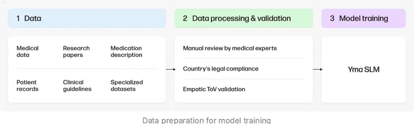 Schema showing data preparation for SLM training
