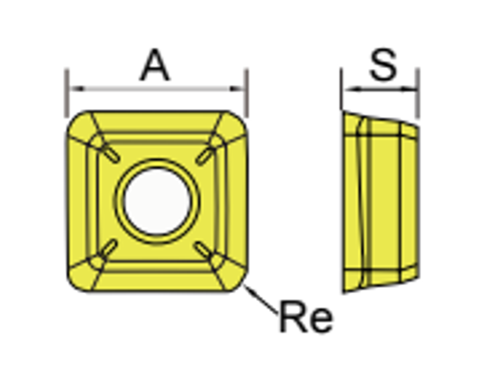 SOMT Indexable Milling Insert dimension diagram
