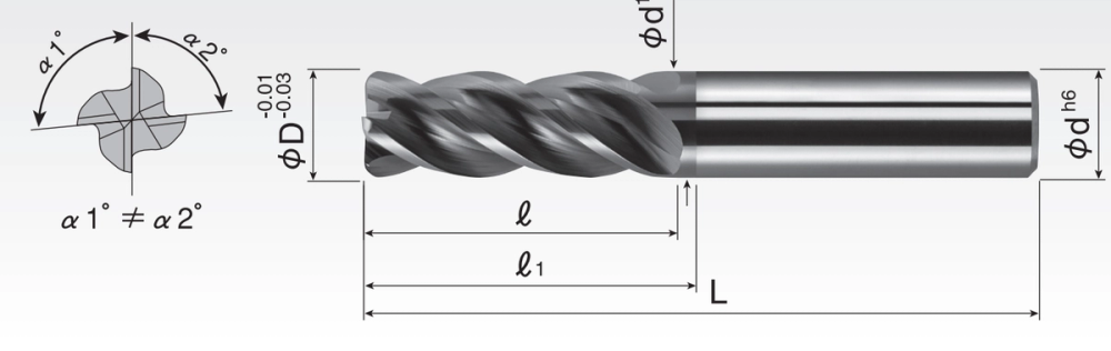 HP Stainless Vibration-Proof Corner-Radius End Mills HPSUS4SH-R