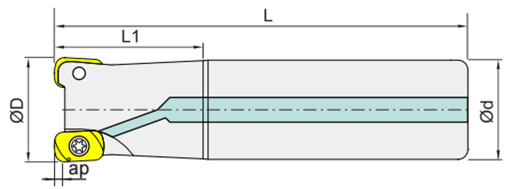 Shangin ATN High-Feed Milling Cutter (Holder) dimension diagram