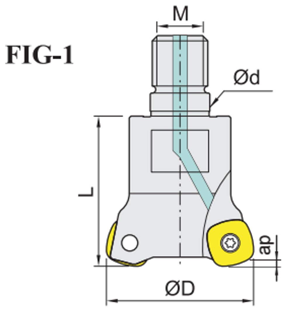 Shangin ASRF4 High-Feed Milling Cutter (Holder) dimension diagram