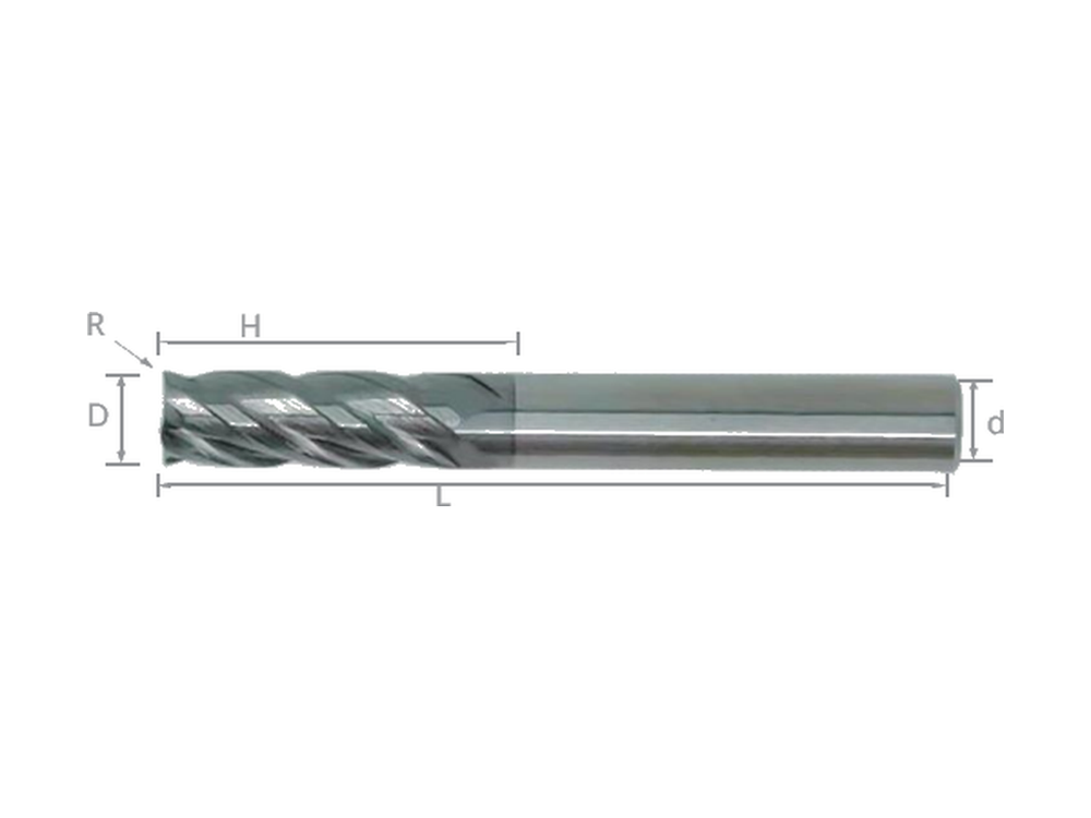 Concox WLCV Corner-Radius End Mill dimension diagram