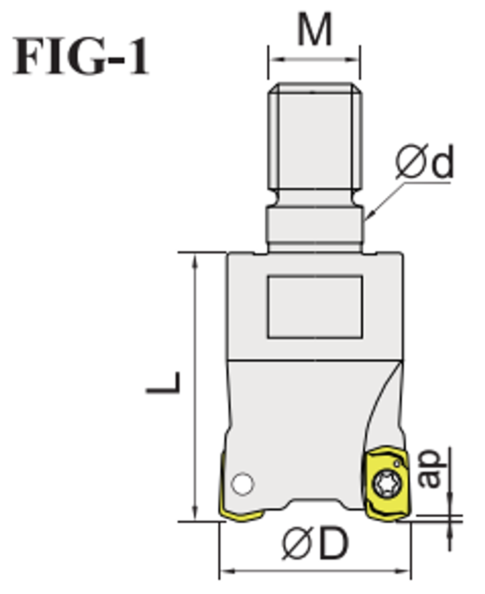 Shangin PBN High-Feed Milling Cutter (Holder) dimension diagram