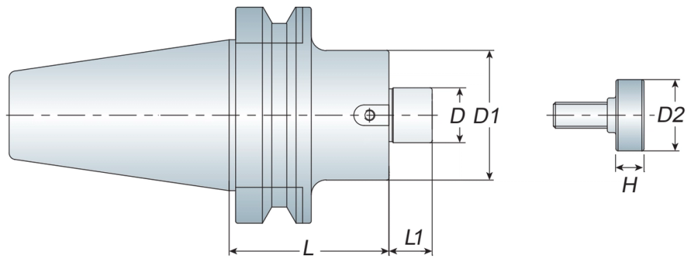 SMA Shell Mill Holder dimension diagram