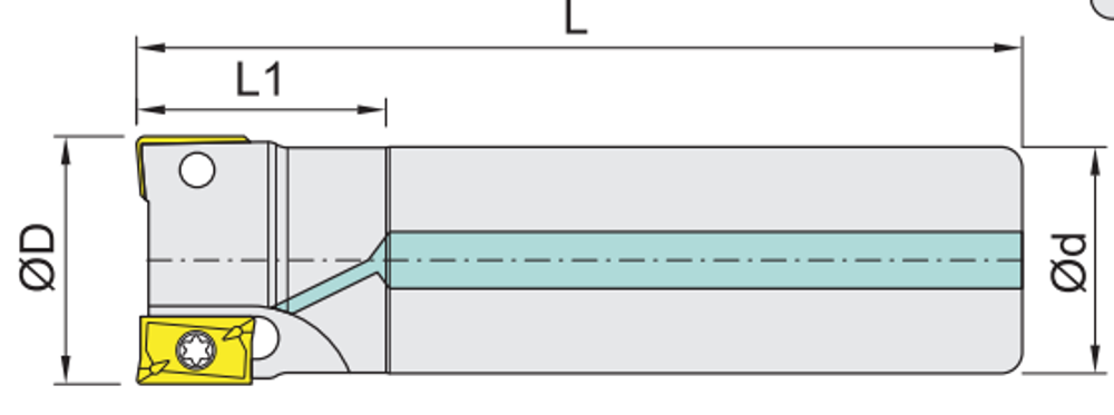 Shangin CAP Shoulder Mill (Holder) dimension diagram