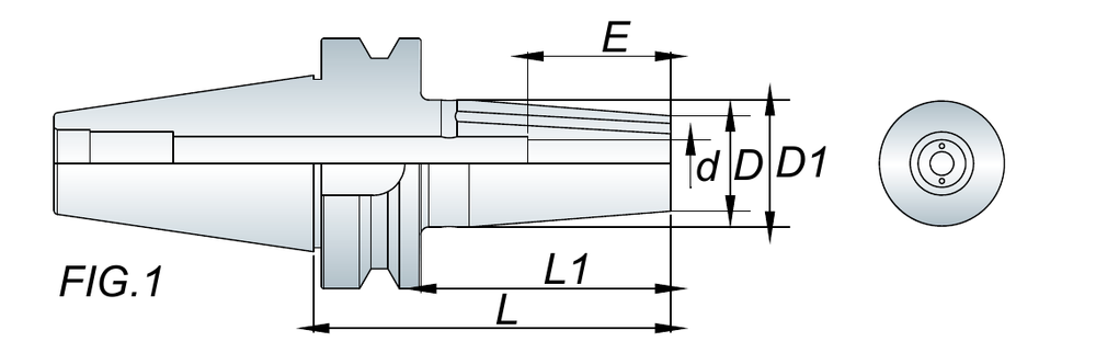 ASR Power Shrink Chuck (Coolant Type) Coolant Type Fig. 1 dimensions