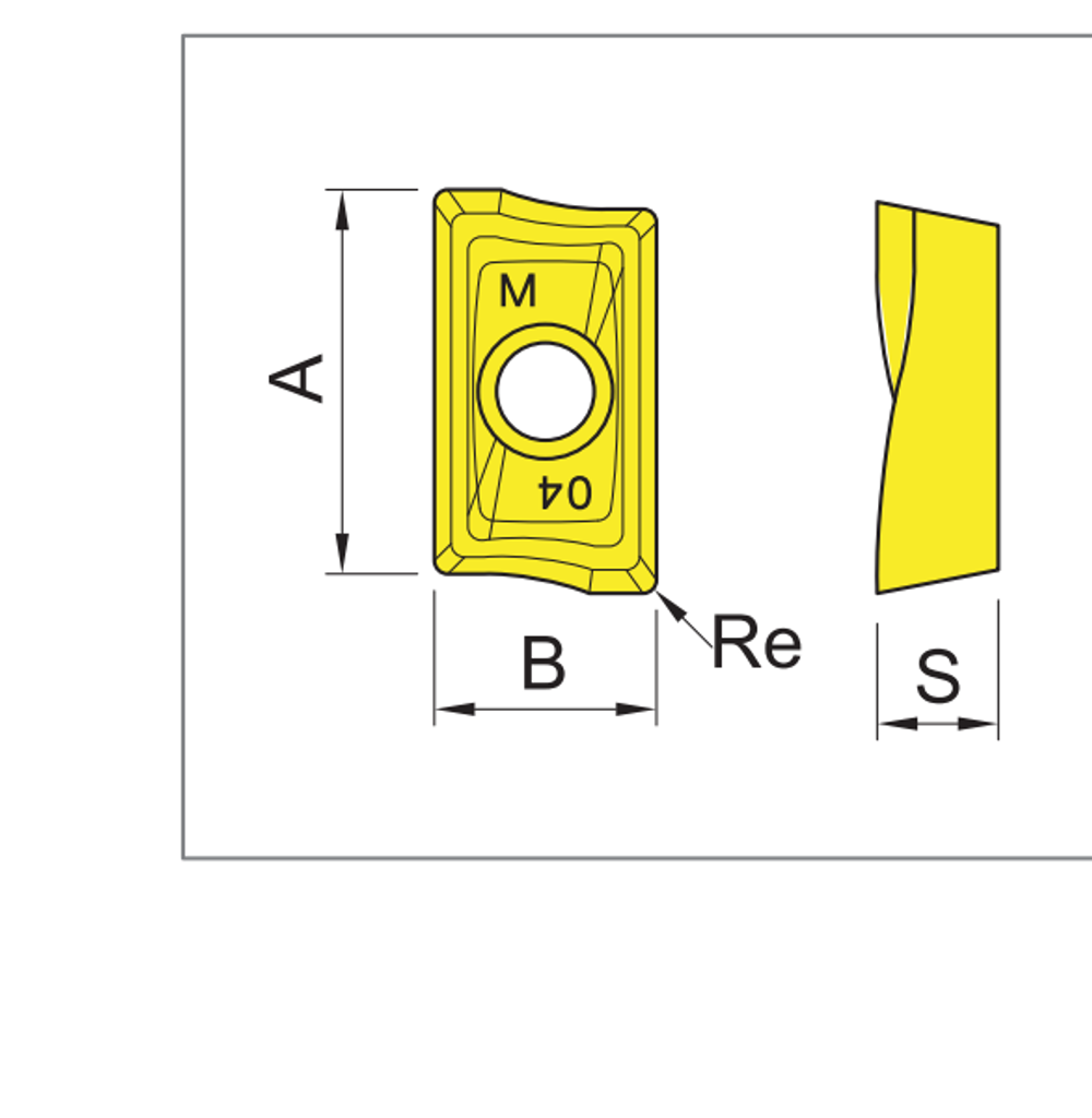 AOMT Indexable Milling Insert dimension diagram