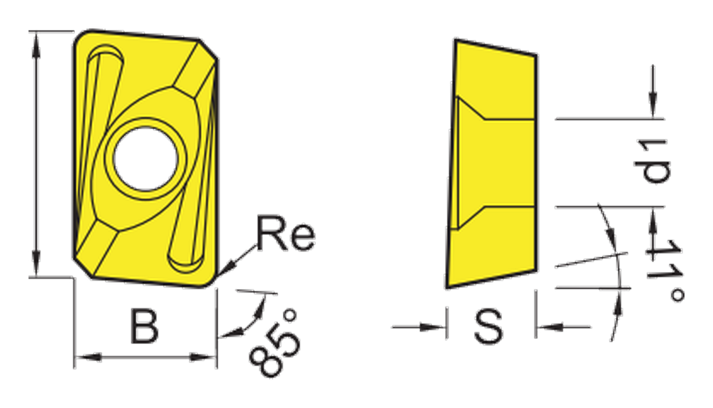 APMT Indexable Milling Insert dimension diagram
