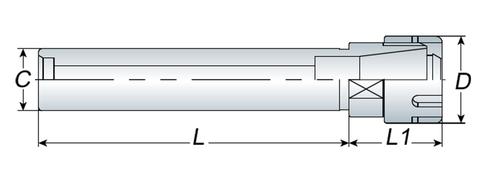 ER Spring Collet Chuck C straight shank (M-type) dimensions