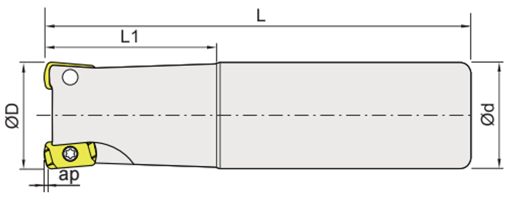 Shangin MFH High-Feed Milling Cutter (Holder) dimension diagram