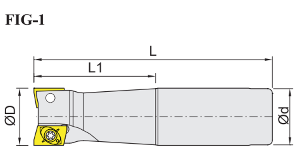 Shangin BXD Shoulder / Cutting End Mill (Holder) dimension diagram
