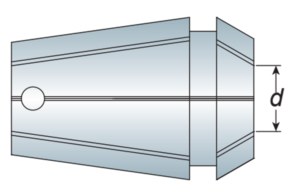 ER Coolant and End Mill Collets End Mill collet bore d (P.015)
