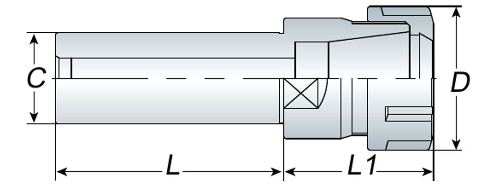 ER Spring Collet Chuck C straight shank dimensions