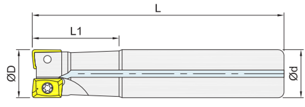Shangin AKS Shoulder Mill (Holder) dimension diagram