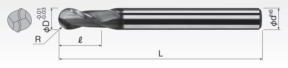 Aluminum Carbide Ball End Mills (2F) SBD2D