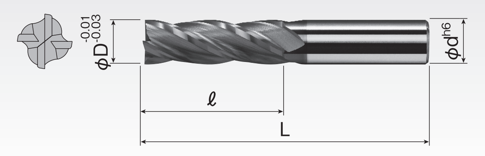 Carbide Square End Mills (4F) SED4MA-1