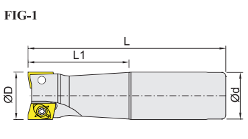 Shangin ASM Shoulder Mill (Holder) dimension diagram