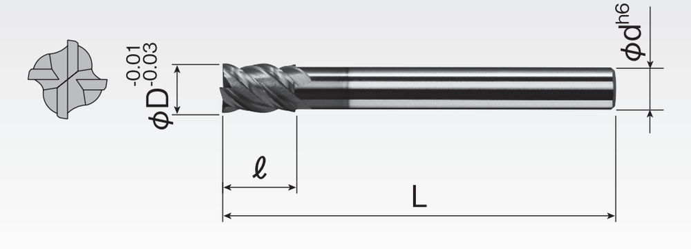 Carbide High-Helical End Mills (4F) SEE4TLA