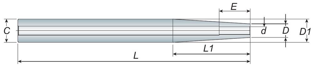 ASR Shrink Chuck Curved Type C Straight Shank dimensions