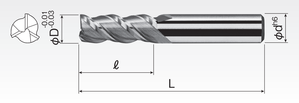 Carbide High-Helical End Mills (3F) SEE3