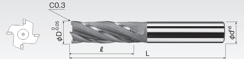 Brazed Square End Mills (4F) BPD4L
