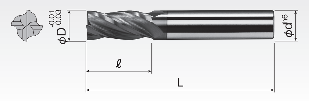 Carbide Square End Mills (4F) SED4A