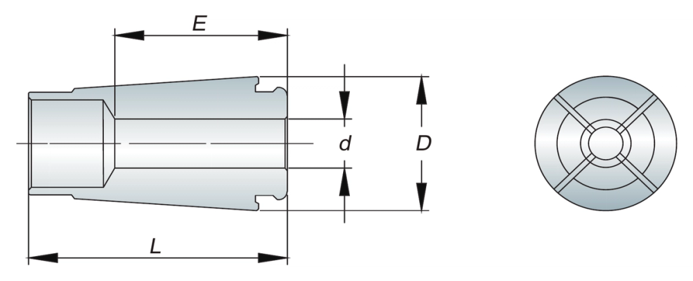 SK Collets dimension diagram