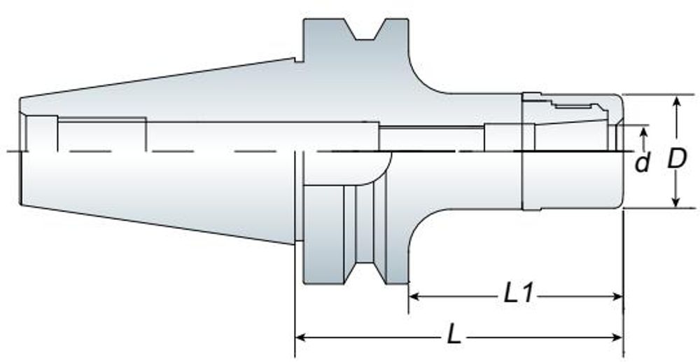 Annway ASK High Speed Collet Chuck dimension diagram