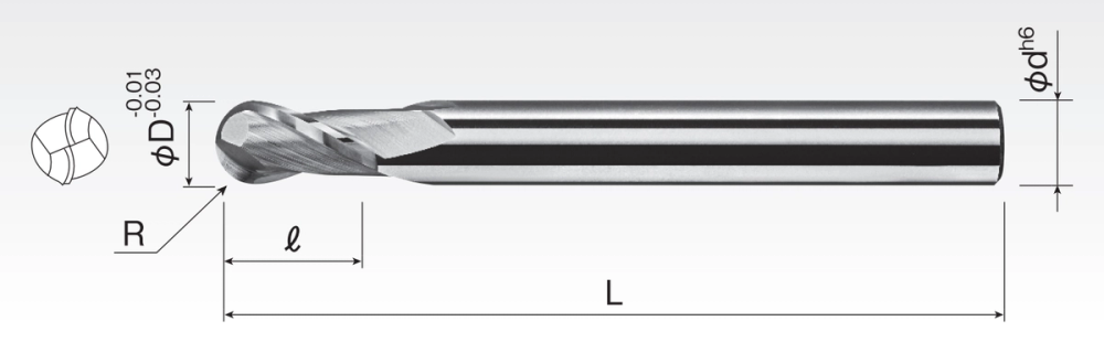 Carbide Ball End Mills (2F) SBD2