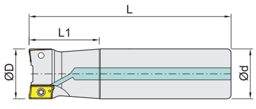 Shangin VAX Shoulder Mill (Holder) dimension diagram