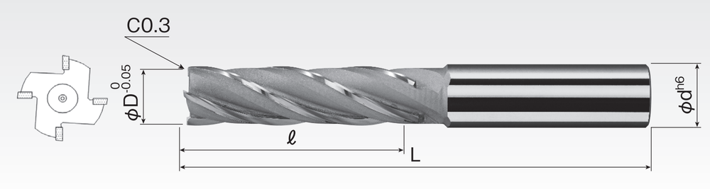 Brazed Square End Mills (4F) BPD4U