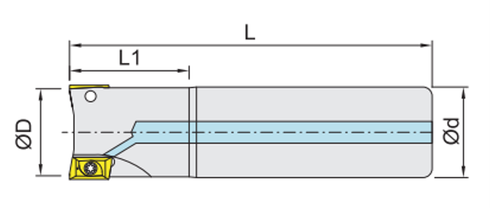 Shangin AHU Shoulder Mill (Holder) dimension diagram