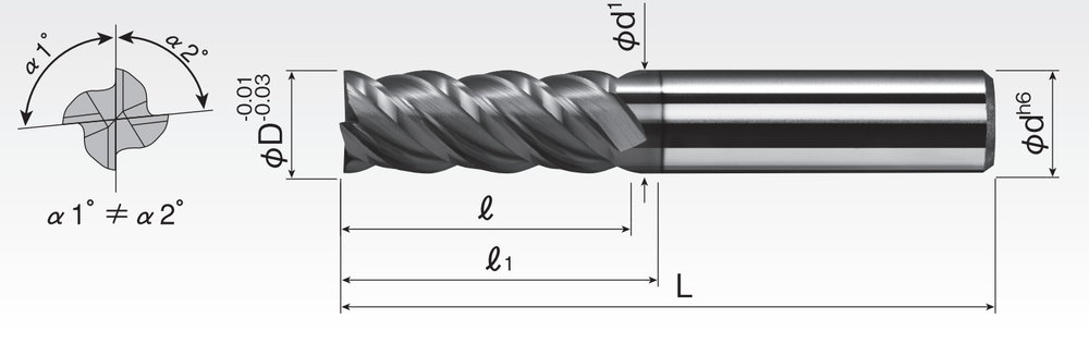 SP Carbide Vibration-Proof End Mills (4F) SPSEE4VA