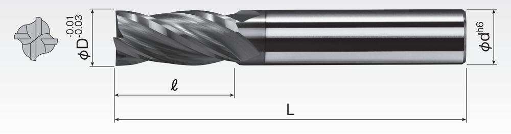 SP Square End Mills (2/4F) SPSED4A