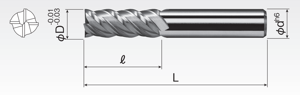 Carbide Square End Mills (4F) SED4MA-2