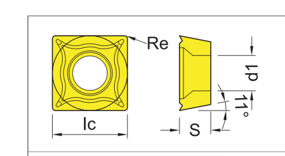 SPMT Indexable Milling Insert dimension diagram