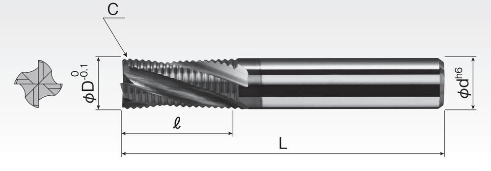 SP Carbide Roughing End Mills (4F) SPSRC4A