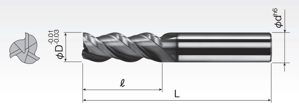 Aluminum High-Helical End Mills (3F) SAE3