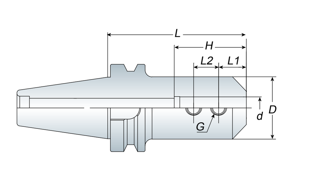 Annway SLA End Mill Holder dimension diagram
