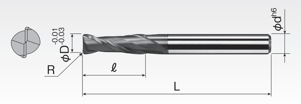 Carbide Corner-Radius End Mills (2F) SCD2A