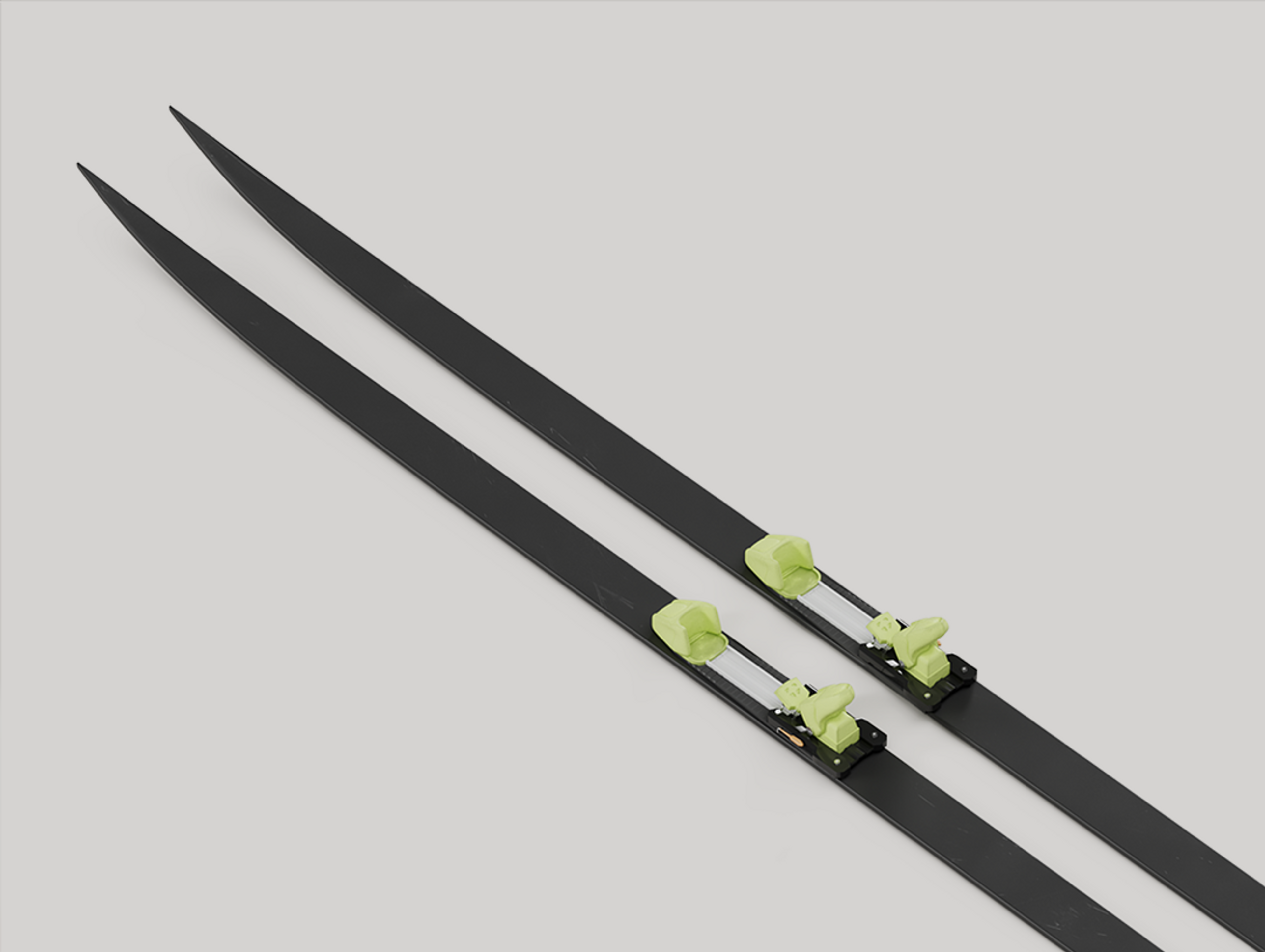 a pair of black skis