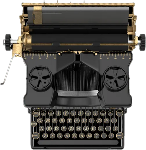 A vintage typewriter seen from above.