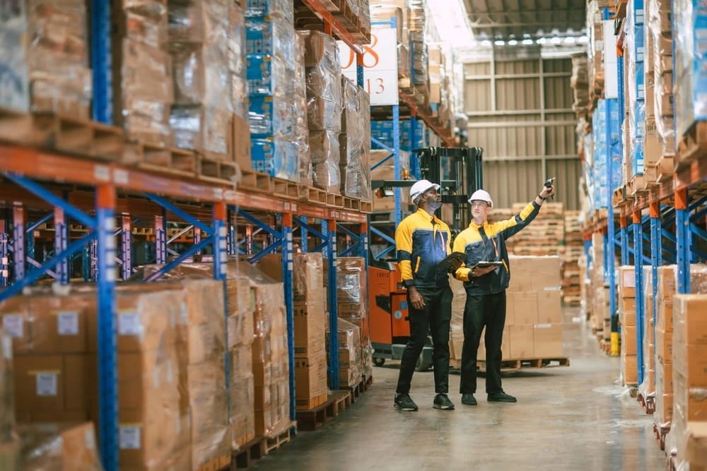 Warehouse employee in the Charleston SC area working in an environment where workers compensation insurance may help cover workplace injury claims.