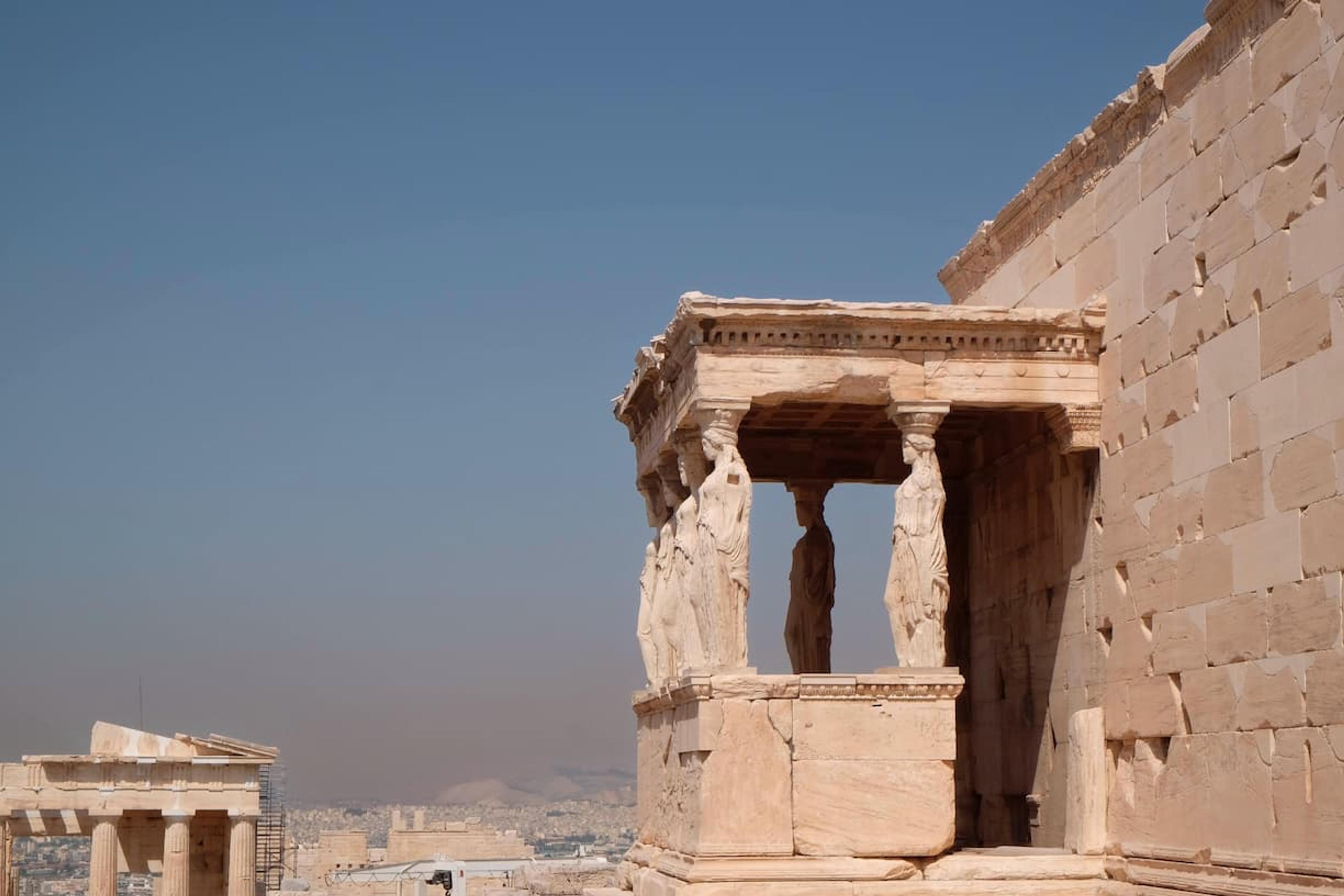 statue pillars of temple of Athena
