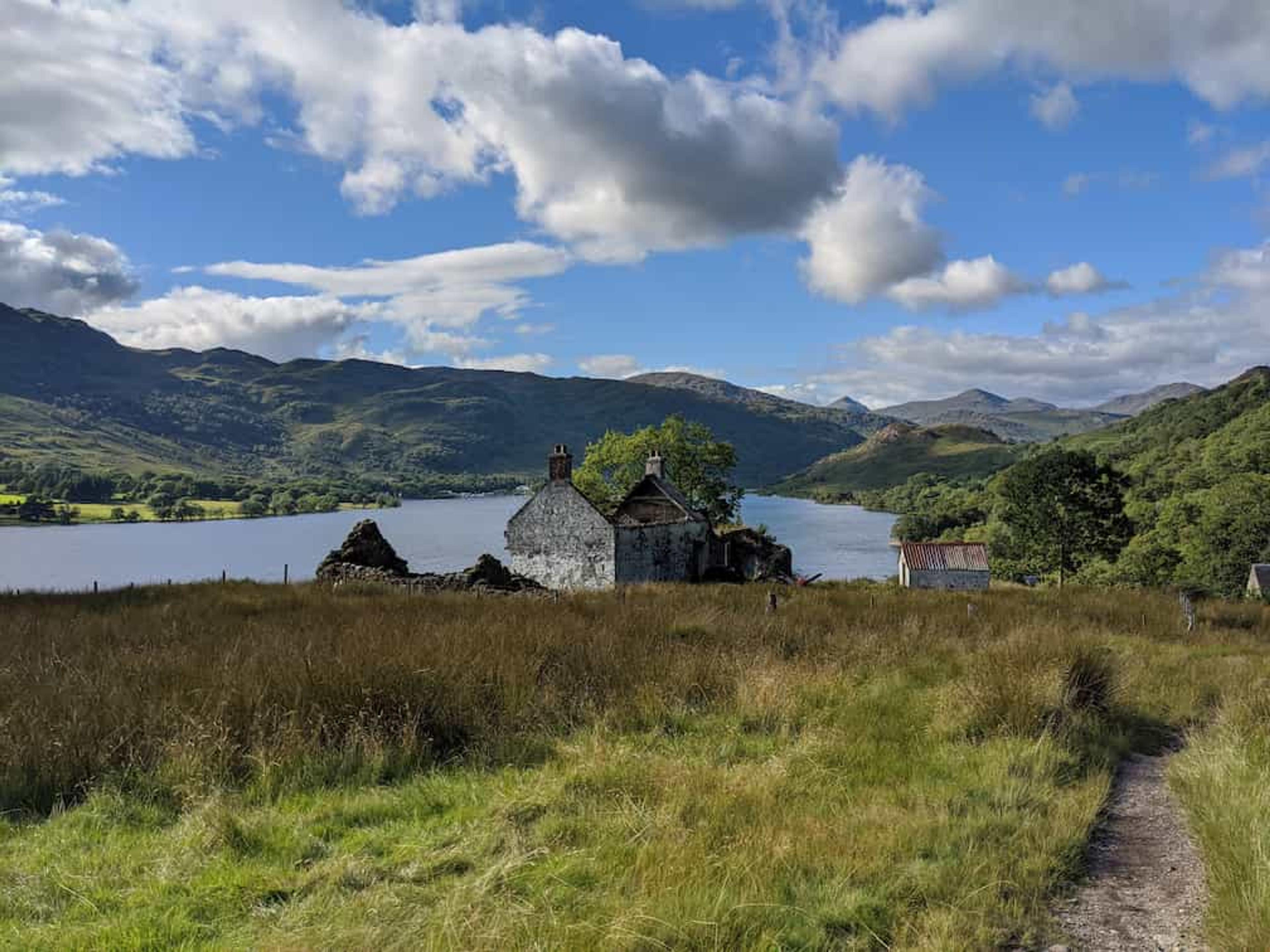 derilict house beside Loch Lomond
