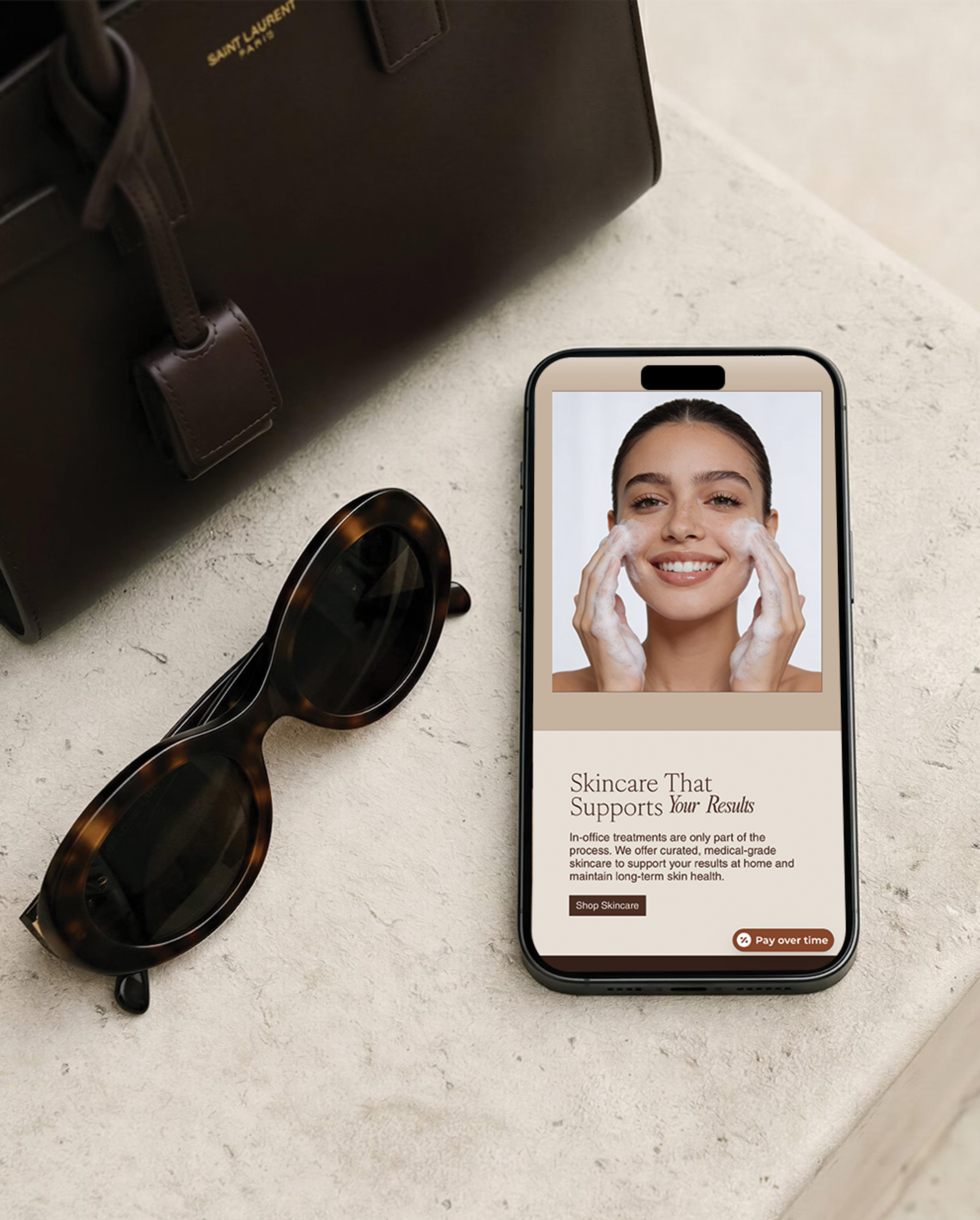 Custom website design shown on a phone