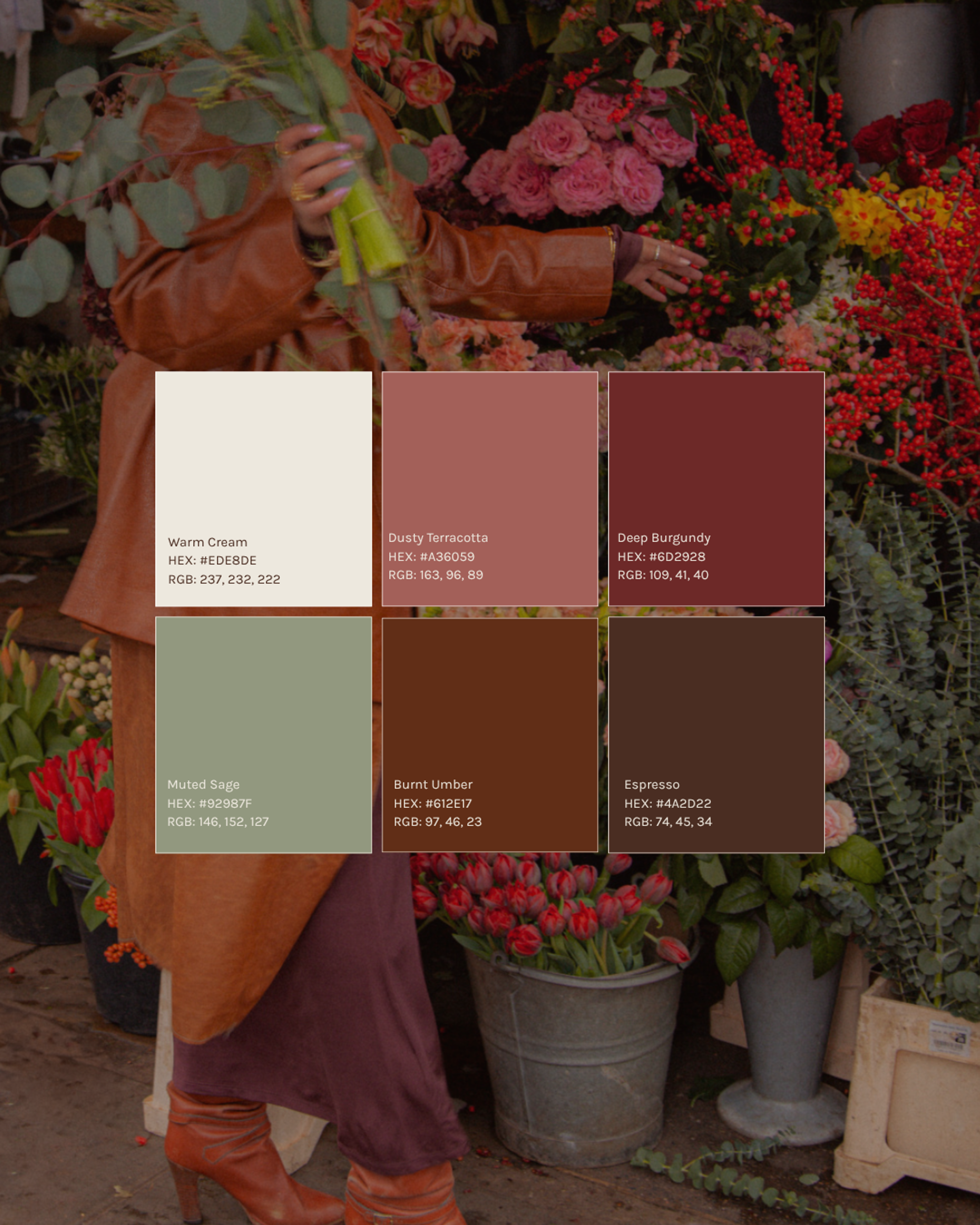 Emily Paige & Co. color palette and florals