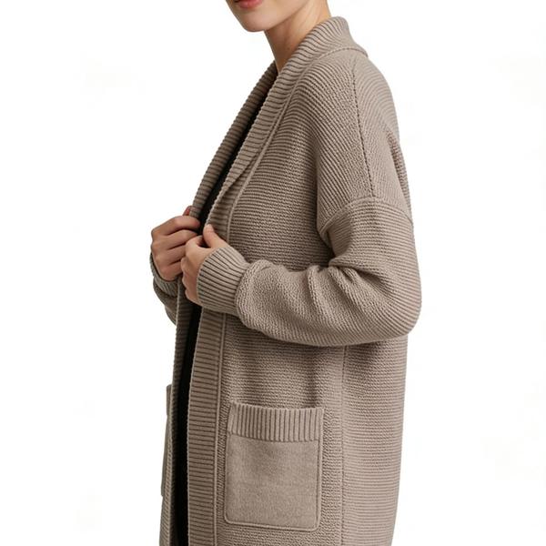s106Warm Mist Grey Open Cardigan 4