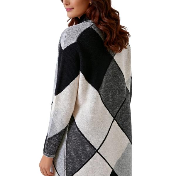 s114Grey Geometric Block Cardigan 4